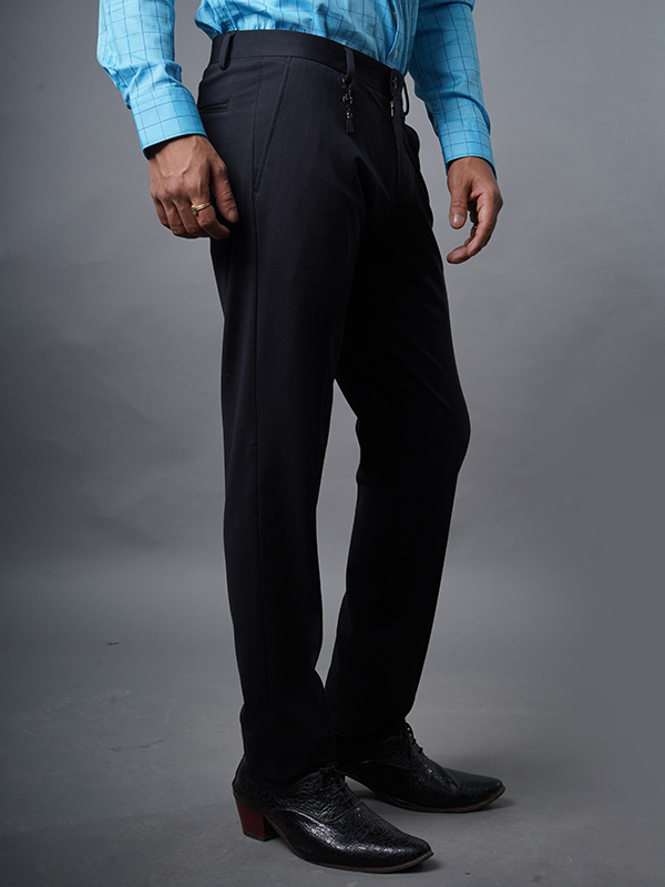 Slim Fit B-91 Formal Blue Textured Trouser - Sommer