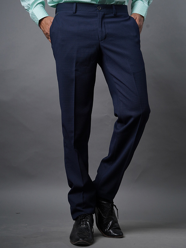 Navy blue suit pants with micro motif | The Kooples-mncb.edu.vn