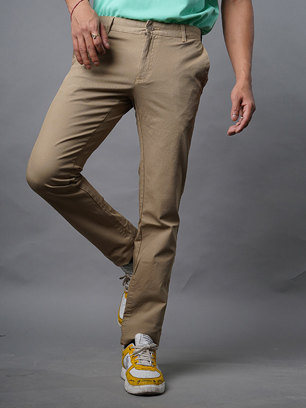 Light Brown Color Cotton Trouser (AS) - W & G