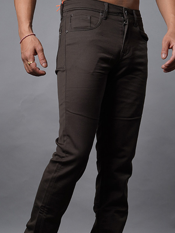 Dark Brown Cotton Trouser - W & G