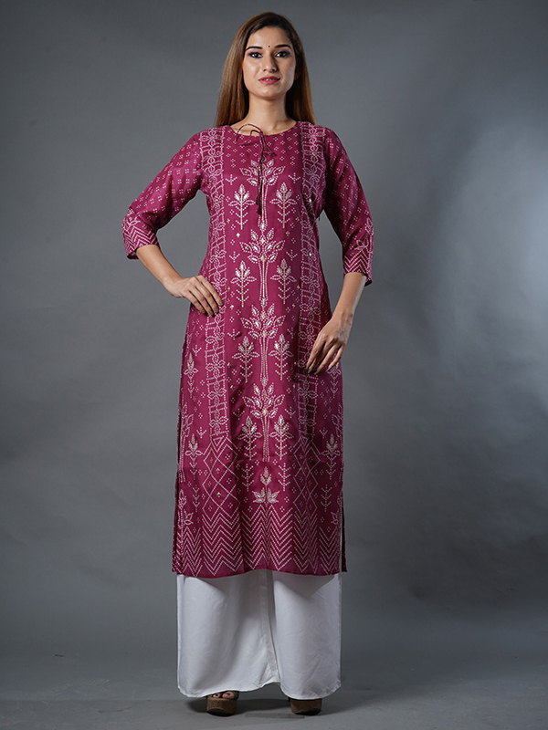 Dark Pink Color Designer Kurti - W & G