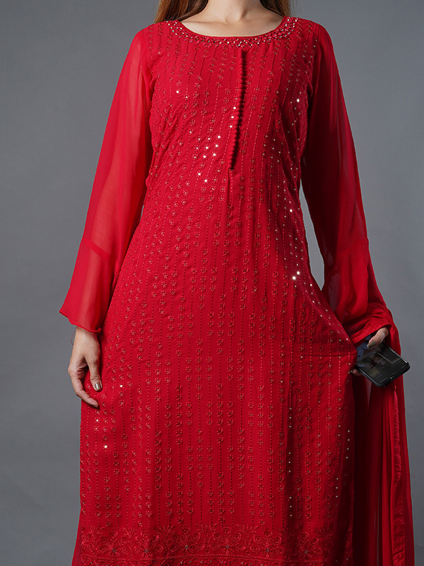 Buy Red Band Collar Printed Kurta With Inner For Women by Aditi Beriwala  Online at Aza Fashions.