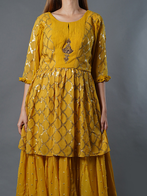 Yellow Color Designer Dress - W & G